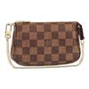 LOUIS VUITTON Pochette Accessories Classic Checkered Portable Cowhide Leather Underarm Bag Shoulder Tote Mini Women's Brown