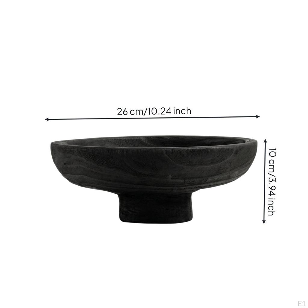 Fruit Bowl with Pedestal Matte Dark Modern for Tabletop, Dining Table,