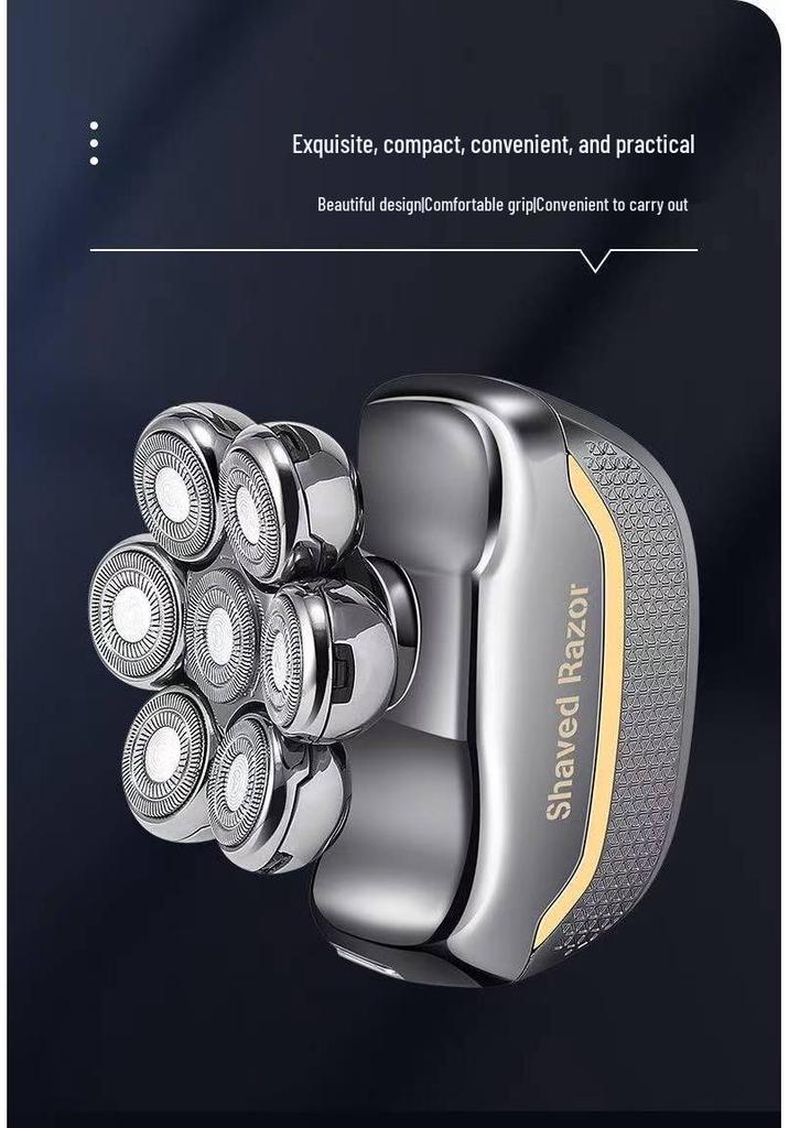 Smart Electric Men's Shaver: Seven-Blade Bald Head Clipper and Multi-Functional Razor
