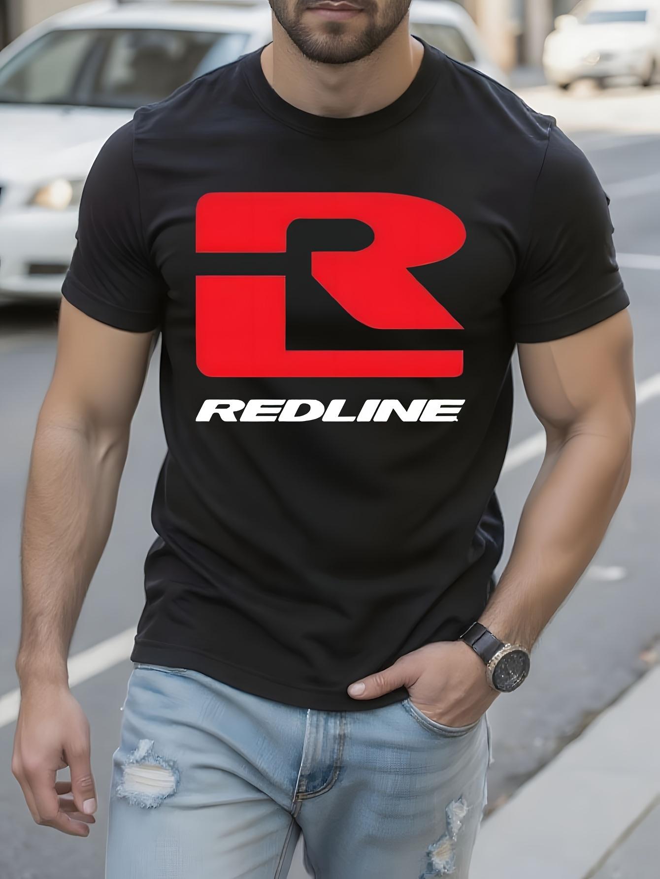 REDLINE Heavyweight Bike Racing Tshirt Black with Red Gra... XXXL