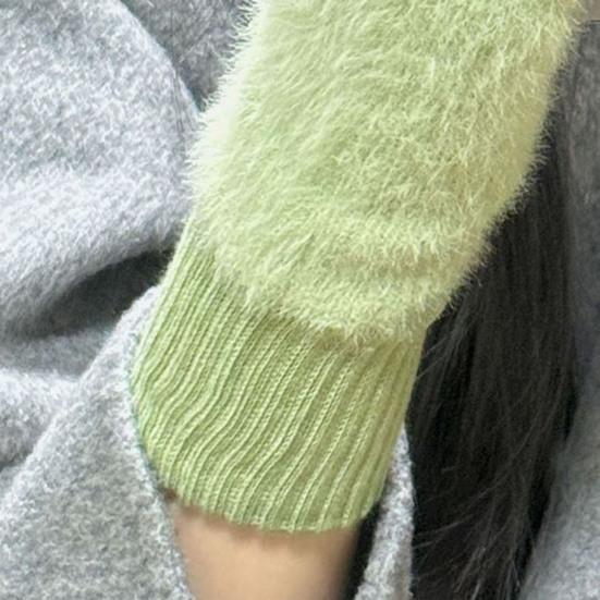 Fingerless Gloves for Women Faux Fur Thumb Hole Half Finger Gloves Stretchy Warm Winter Typing Writing Mittens