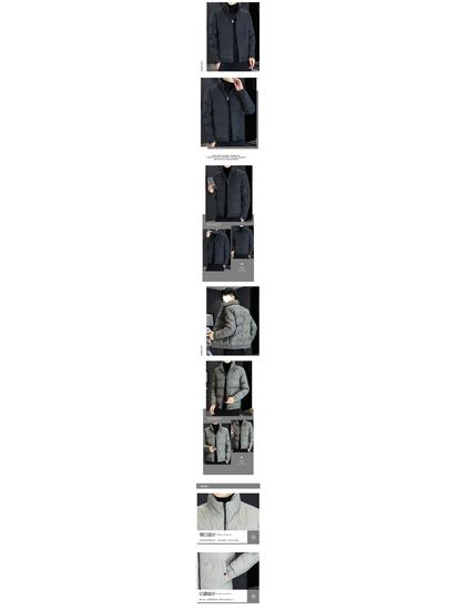 Men's 2024 Winter Lightweight V-Pattern Stand Collar Down Jacket - Warm, Versatile, and Trendy.