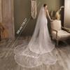 Wedding Veil with Comb Delicate Leaves Embroideries One Layer Long Drop Illusion Tulle Cathedral Length Chapel Veils