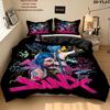 Jinx Pattern Bedding Quilt Set Quilt Cover Pillowcase Home Birthday Gift(1 * duvet cover + 2 * pillowcase, without core)