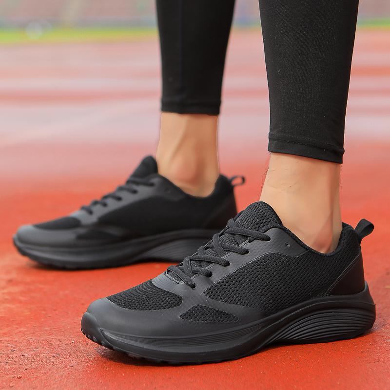 Fashion Men's Shoes Mesh Breathable Shoes Men Casual Sports Running Sneakers Fashion Comfortable Black Sports Shoes Anti-Slip Casual Run