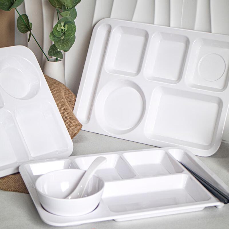 ZJ A5 High-Temp Melamine 10-inch 3-Compartment Dinner Plates (Pack of 10)