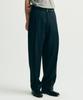 NOIRER Wool Stripe One-Pleated Wide Slacks (Navy)
