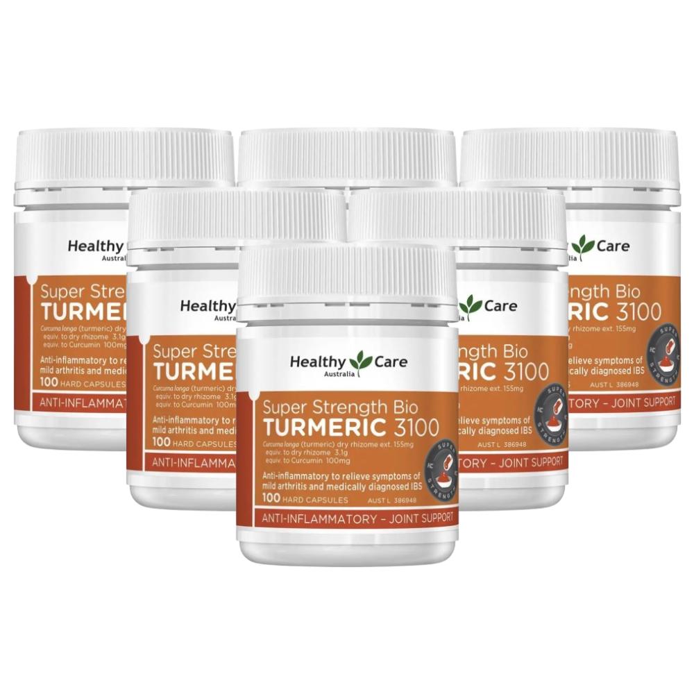Healthy Care Turmeric 3100 100 Capsules X 6