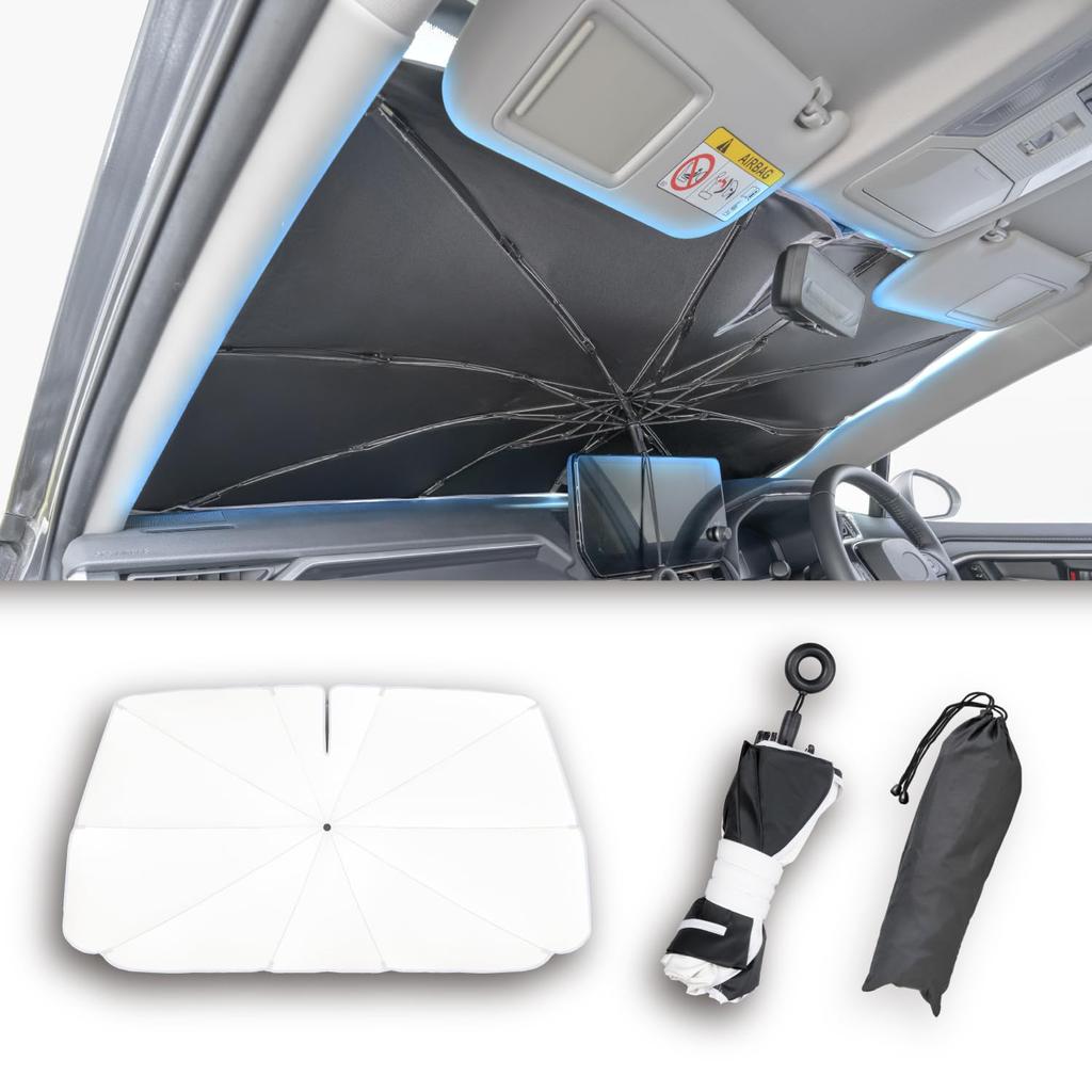 SEIWA Sunshade, High Heat Shielding, Radicool Fabric, for Car Front, One-Touch Sunshade, L Size (Suitable for Windshield W1430mm x H820mm), IMP350, Um