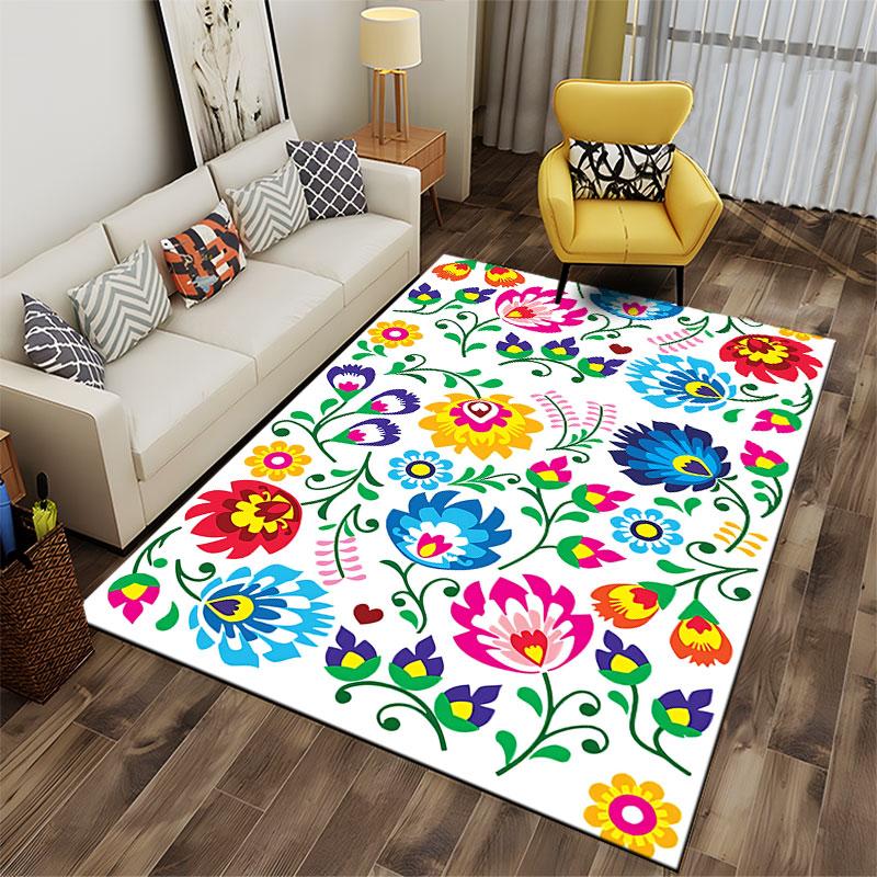 Colorful Floral Pattern Carpet suitable as a non-slip mat for the living room or bedroom sofa