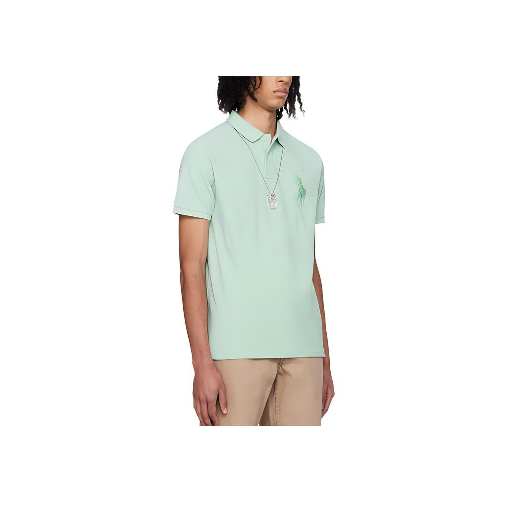 Polo Ralph Lauren Logo Embroidered Pullover Short Sleeve Polo Shirt Men Tops Green 710938137-002