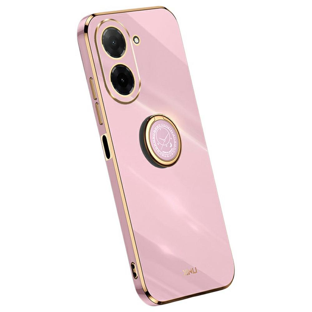 

XINLI For Xiaomi Redmi A5 4G (171.7mm)/Poco C71 4G Case Ring Kickstand Electroplating TPU Phone Cover Purple