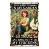 Metal Material Chicken Coop Signs 20 * 30cm Rustic Chicken Coop Accessories Vintage Funny Style Funny Chicken Signs