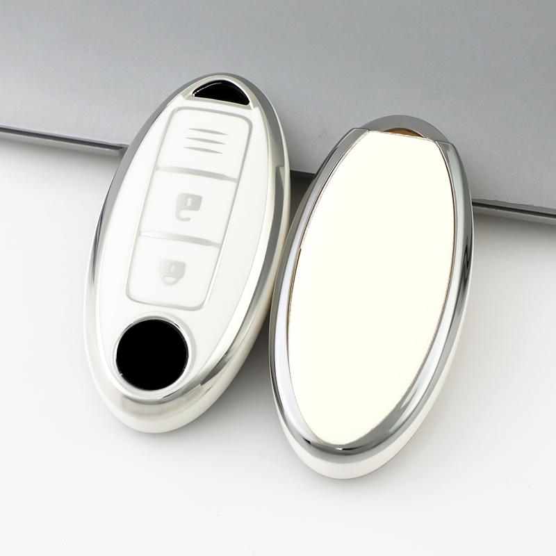 3/4/5 Buttons Silver Edge For Nissan Tiida Pathfinder Note Qashqai X-Trail T31 T32 Juke J10 J11 Kicks Car Key Cover Case Shell