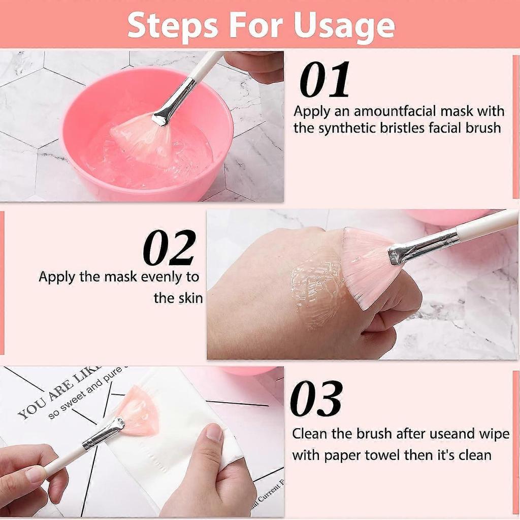 14-Pack Fan Brush Facial Applicator Brush Soft Fan Brush Acid Applicator Brush (Pink)