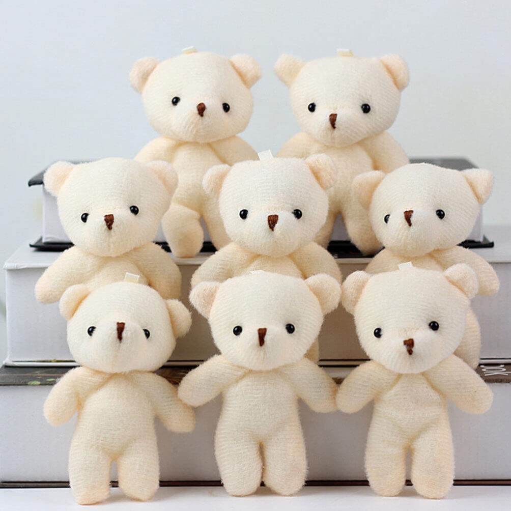 CALLARON Cute Small Stuffed Bears, 12-Piece Fluffy Teddy Bear Kit with Keychains, Perfect for DIY Christmas Decorations, Graduations, Halloween,