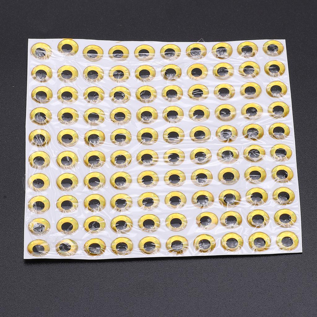 Fish Eyes Sticker Fishing Lures Eyes 3D Holographic Simulation Artificial Fishing Lure Eyes Sticker SetGold