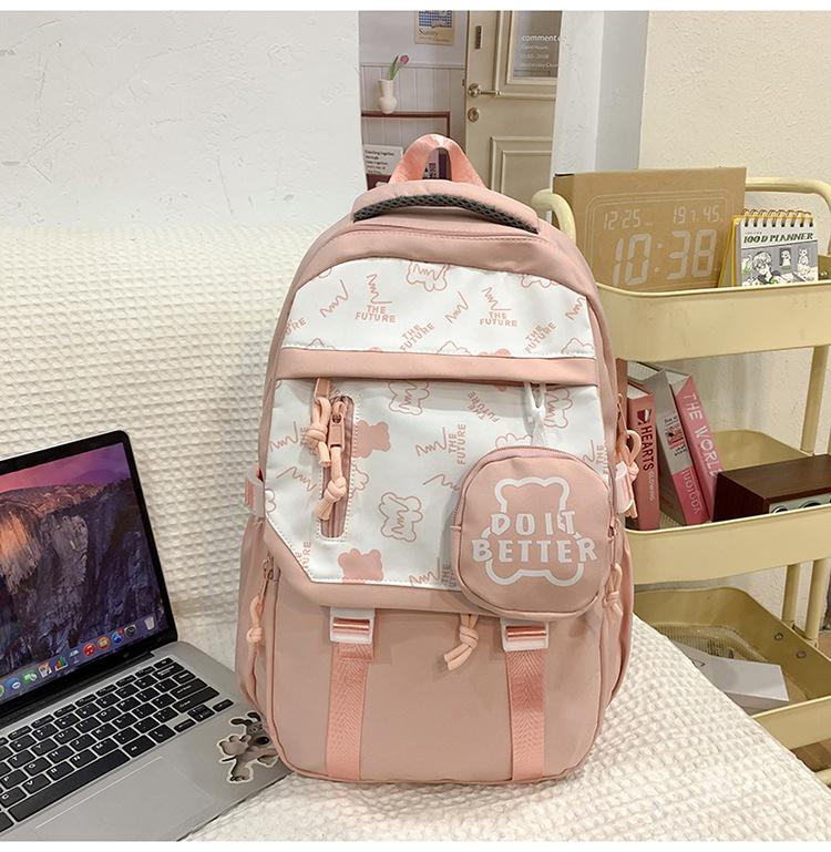 High value backpack couple new versatile large capacity junior high school student backpack fashion