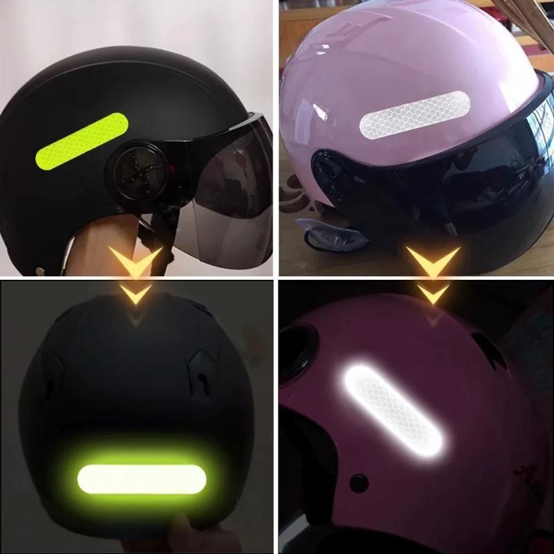 Helmet Reflective Stickers 10Pcs High Visibility Self Adhesive for Motorcycle Cycling Daily Riding Use