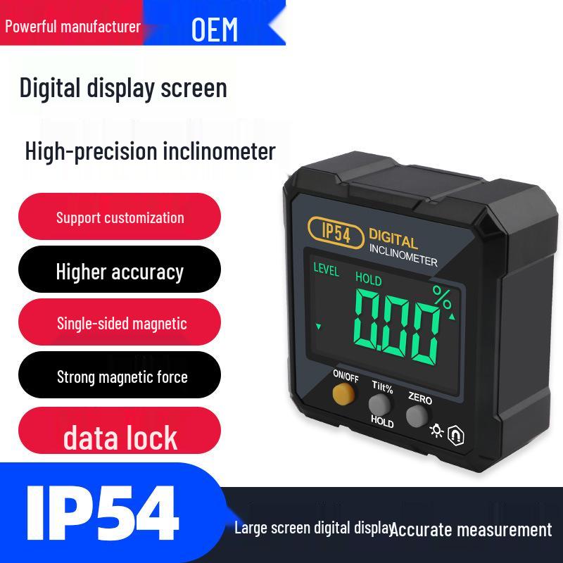 Digital Display Dual Laser Inclinometer with Four-Sided Magnet