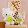 Fourleaf Green Clover Bow Cat Plush Toy Girlfriends Gift Lucky