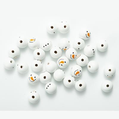 Vysoce kvalitní horké 20MM dřevěné korálky Navidad Dárek DIY Sněhulák Kulaté Vánoce 2ks pro domácí Dětské hračky Náramky Příslušenství Nové dekorace