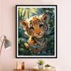 5d DIY Diamond Painting Cross Stitch Cute Animal Tiger Diamond Embroidery Mosaic Round Drill Home Decor Crafts