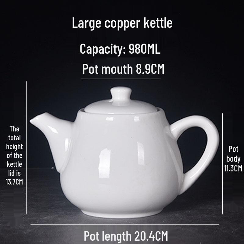 Large Ceramic White Teapot - Creative Persimmon Design for Home & Restaurant