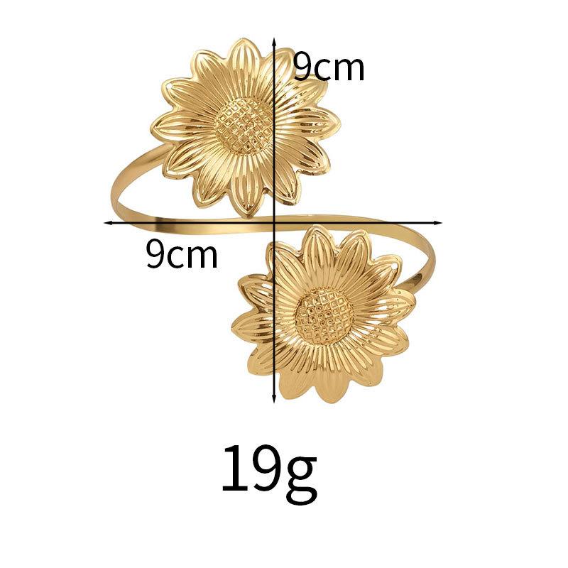 Kreative Metall Hohlblumen Oberarm Armbänder für Frauen Punk Geometrische Blätter Armbänder Sommer Strandparty Schmuck Geschenke