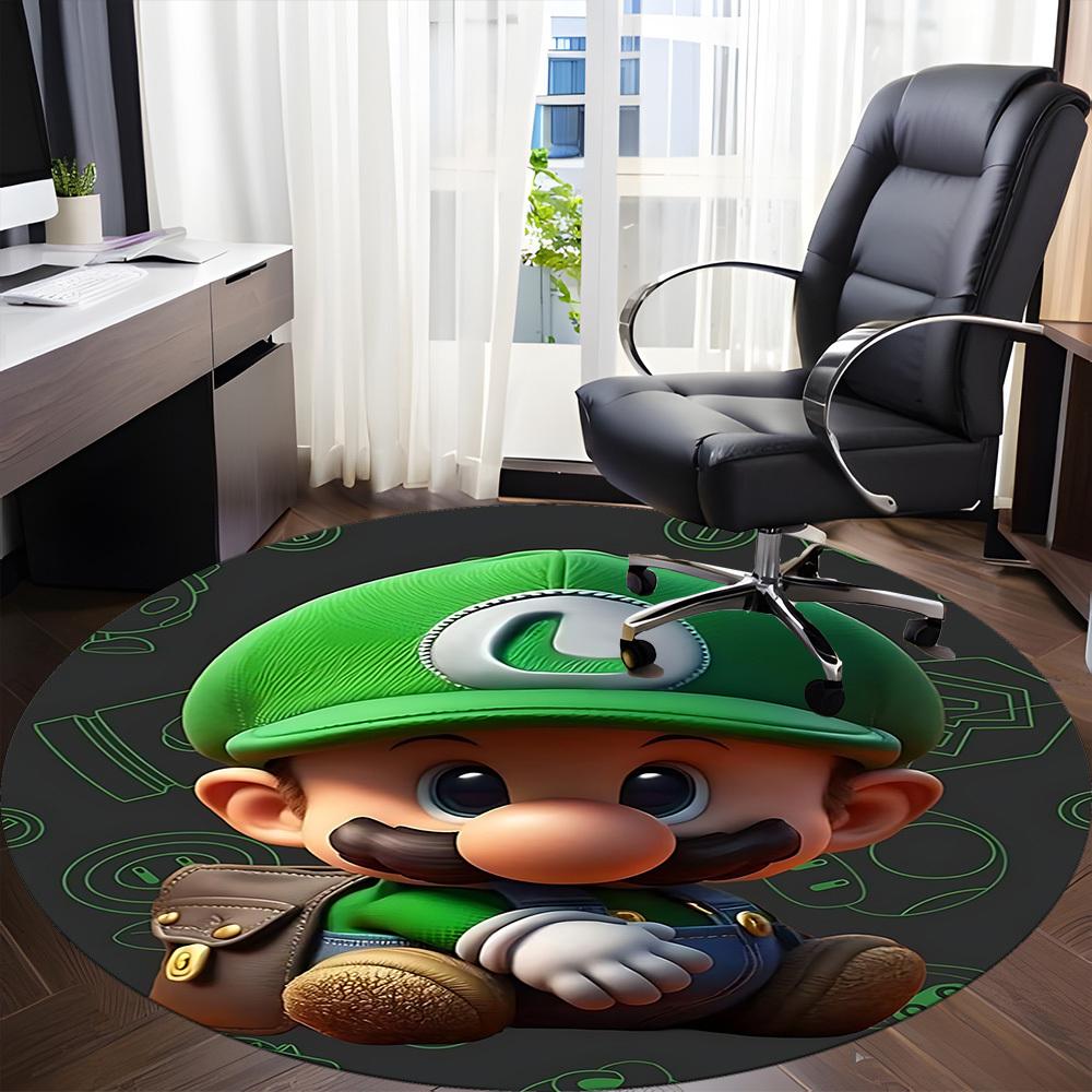 1pc Mario Office Round Area Rug, Under Office Chairs Bedroom Living Room Home Decor a1016257