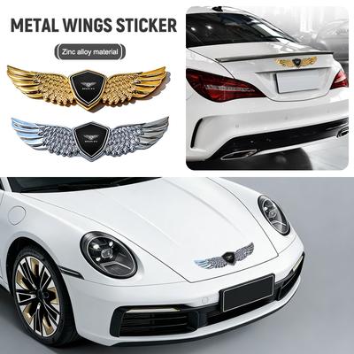 3D Metal Angel Wing Badge Sticker Car Trunk Fender Emblem Stickers for New Bentley Flying Spur Continental GT Bentayga Mulsanne