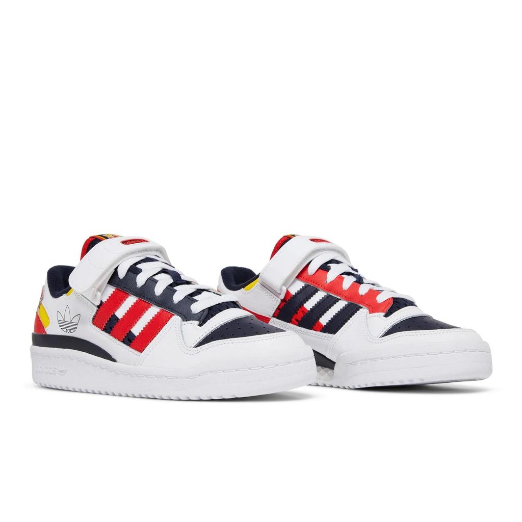 Adidas Forum Low J 'Legend Ink Red' (Unisex) Cloud White / Legend Ink / Red Kids' Skateboarding Shoes H04423