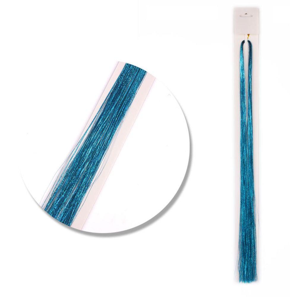 Straight Sparkly Ponytail Braiding Headdress Sparkle Shiny Hair Tinsel Rainbow Silk Hair Extensions