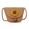 2025 summer new woven flower bucket bag simple casual underarm shoulder bag personalized foreign style oblique span bag