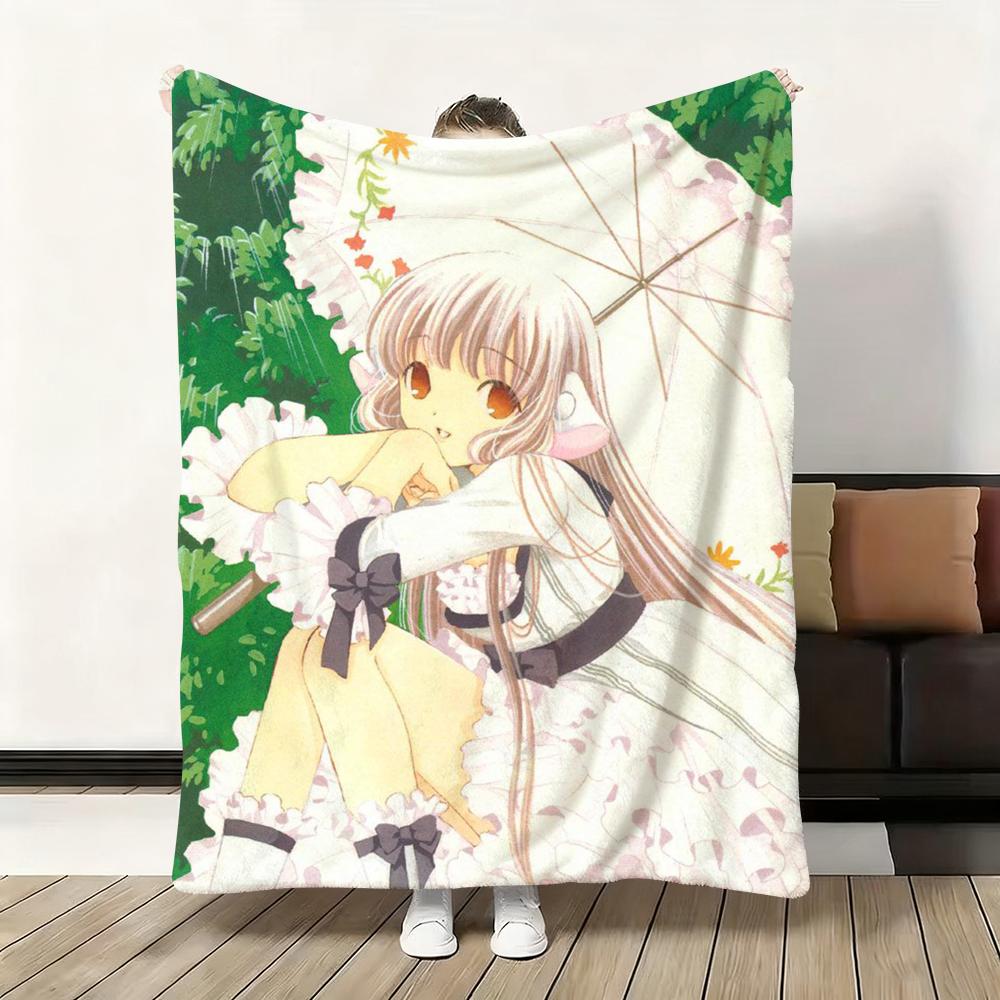 C-Chobits Cartoon Cute Anime Throw Flannel Fluffy Soft Blanket Warm Skin-Friendly Throw for Sofa Bed Office Nap Winter