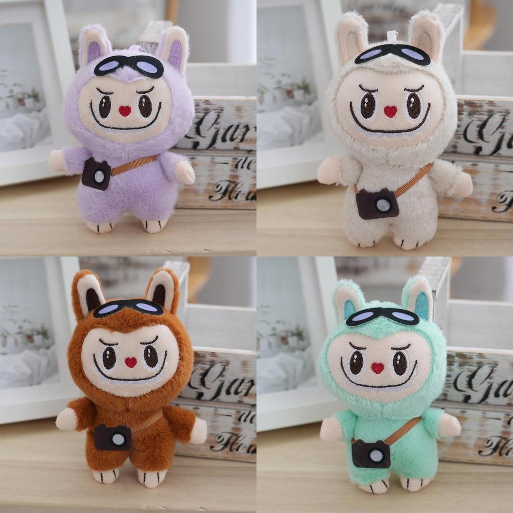 Cute Plush Doll Keychain Cartoon Backpack Accessory Adorable Labubu Design 15cm Soft Material For Gifts