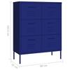 Drawer Cabinet Navy Blue 80 x 35 x 101.5 cm Steel