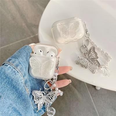 Luxus Glitzer Schmetterling Transparent Kopfhörerhülle Für Airpods Pro 2 Kabellose Abdeckung Für Air Pods 3 2 1 Headset Weiche Silikonbox