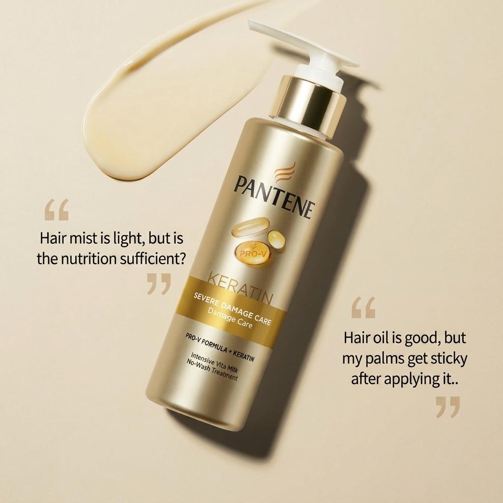 Pantene Keratin Heat Protection No-Wash Treatment (140ml X 2) - Leave-In Hair Cream