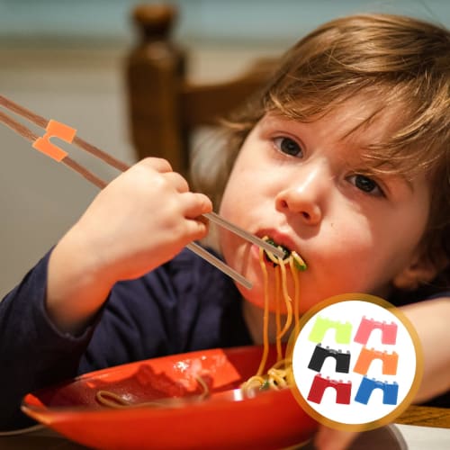PRETYZOOM Training Chopsticks, Chopstick Helper, Practice Aid, Non-Slip, Interchangeable, for Adults and Children, Training Tool, Home Use, Pack of 6,