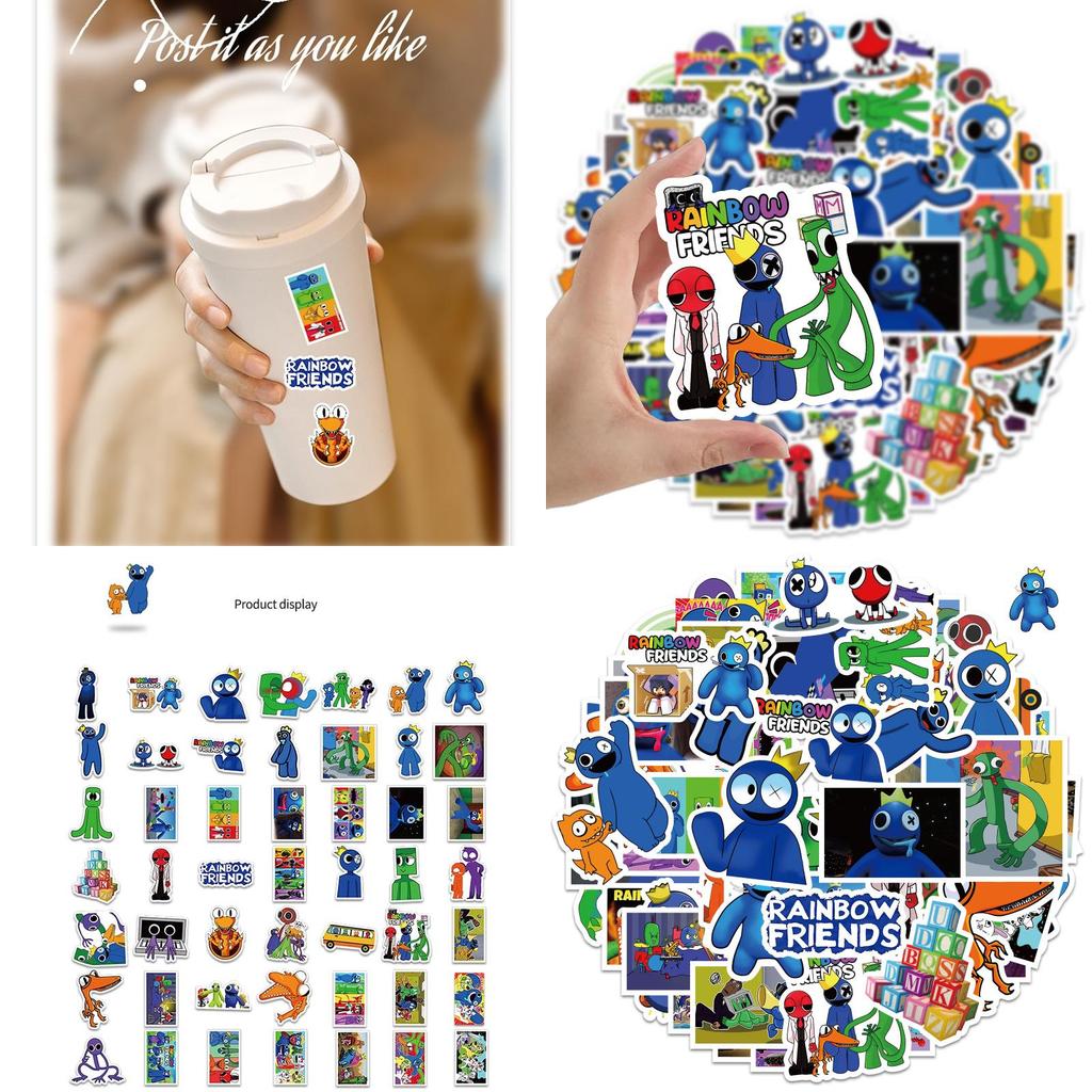 Wasserdichtes und wiederverwendbares Roblox Rainbow Friends Sticker Set mit 60 Stück