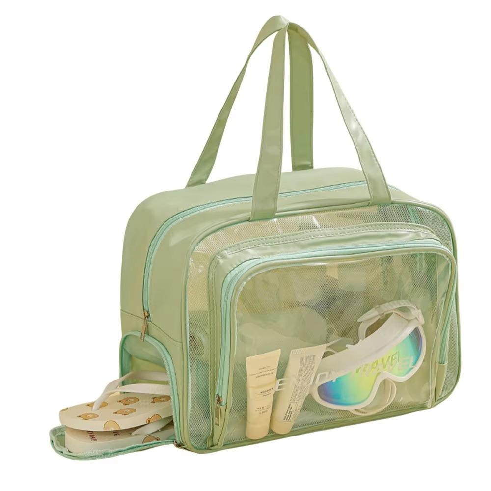 Large Capacity Waterproof Cosmetic Bag Pu Transparent Travel Storage Bag  Outdoor