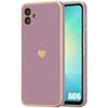 Coque Silicone - Samsung - Galaxy A06 - Antichoc - Anti-rayures - Motif Cœur Violet