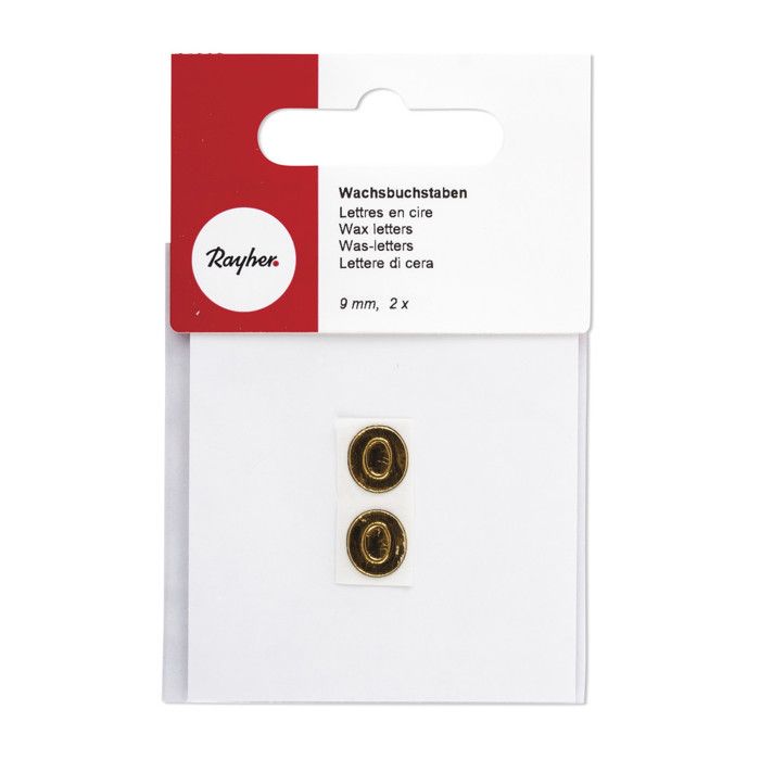 Lettres en cire -O-, or, 9mm,sct.-LS 2 pces