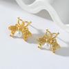 Stainless Steel Cute Bee Pearls Earrings for Women Fashion New Party Gift Ear Stud Jewelry Waterproof