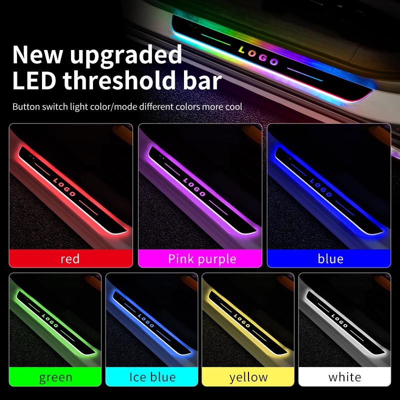 [Customized] Car Door Illuminated Sill Light Logo Projector Lamp USB Power Moving LED Welcome Pedal Car Scuff Plate Pedal Light