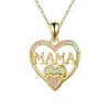 New Creative Shiny Micro-inlay Colored Zircon Heart-shaped "MAMA" Pendant Necklace for Women Exquisite Mother's Day Gift Jewelry