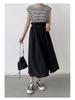 Women Summer High Waist Loose Patchwork Bud Dress Japanese Style Flowy Comfortable Dress Lightweight High Recognition Elegant Flattering Chic Dress