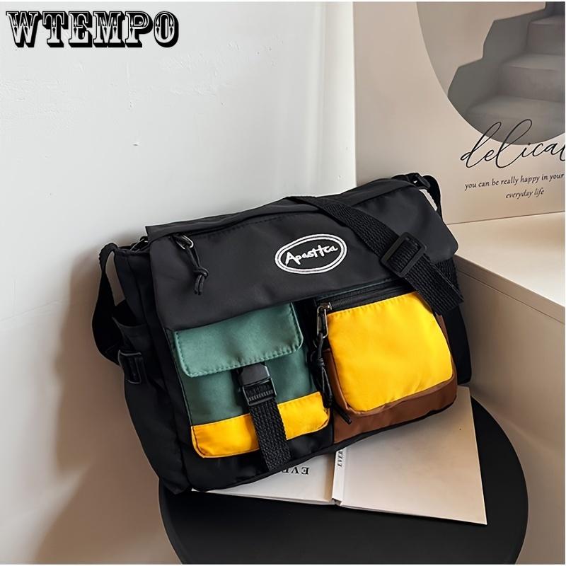 Minimalistische, modische Umhängetasche aus Canvas mit großem Fassungsvermögen für Männer und Frauen, vielseitige Umhängetasche