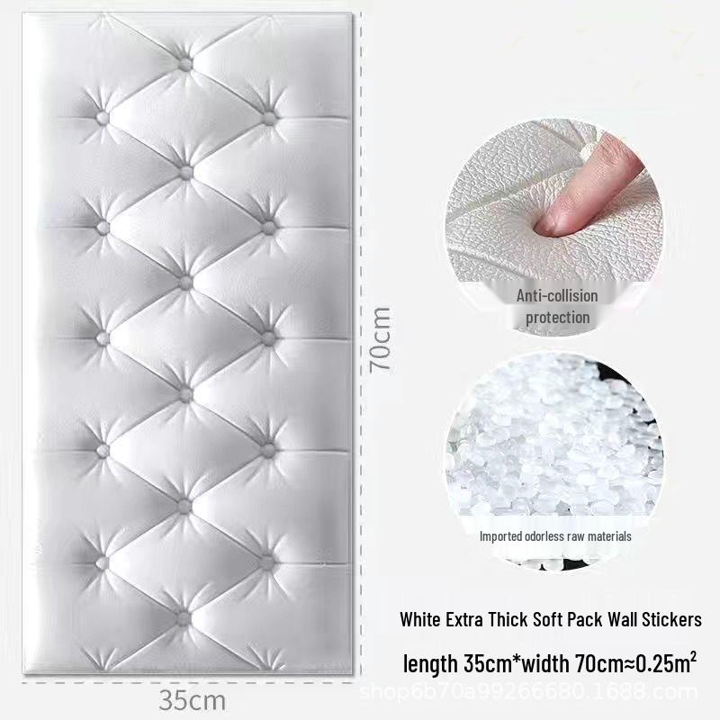 Waterproof 3D Self-Adhesive Wall Sticker: Moisture-Proof, Anti-Collision, Soft Pack for Living Room or Bedroom Background